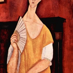 Modigliani - Portrait of Lunia Czechowska with fan
